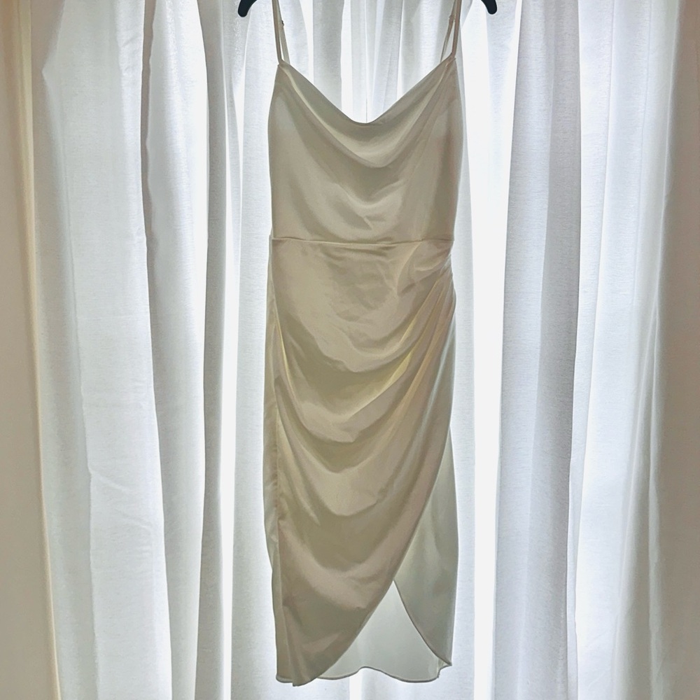 Elegant White Draped Dress